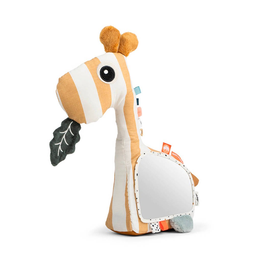 Done by Deer vloer spiegel Raffi Mustard activiteiten knuffel 38 cm, mustard