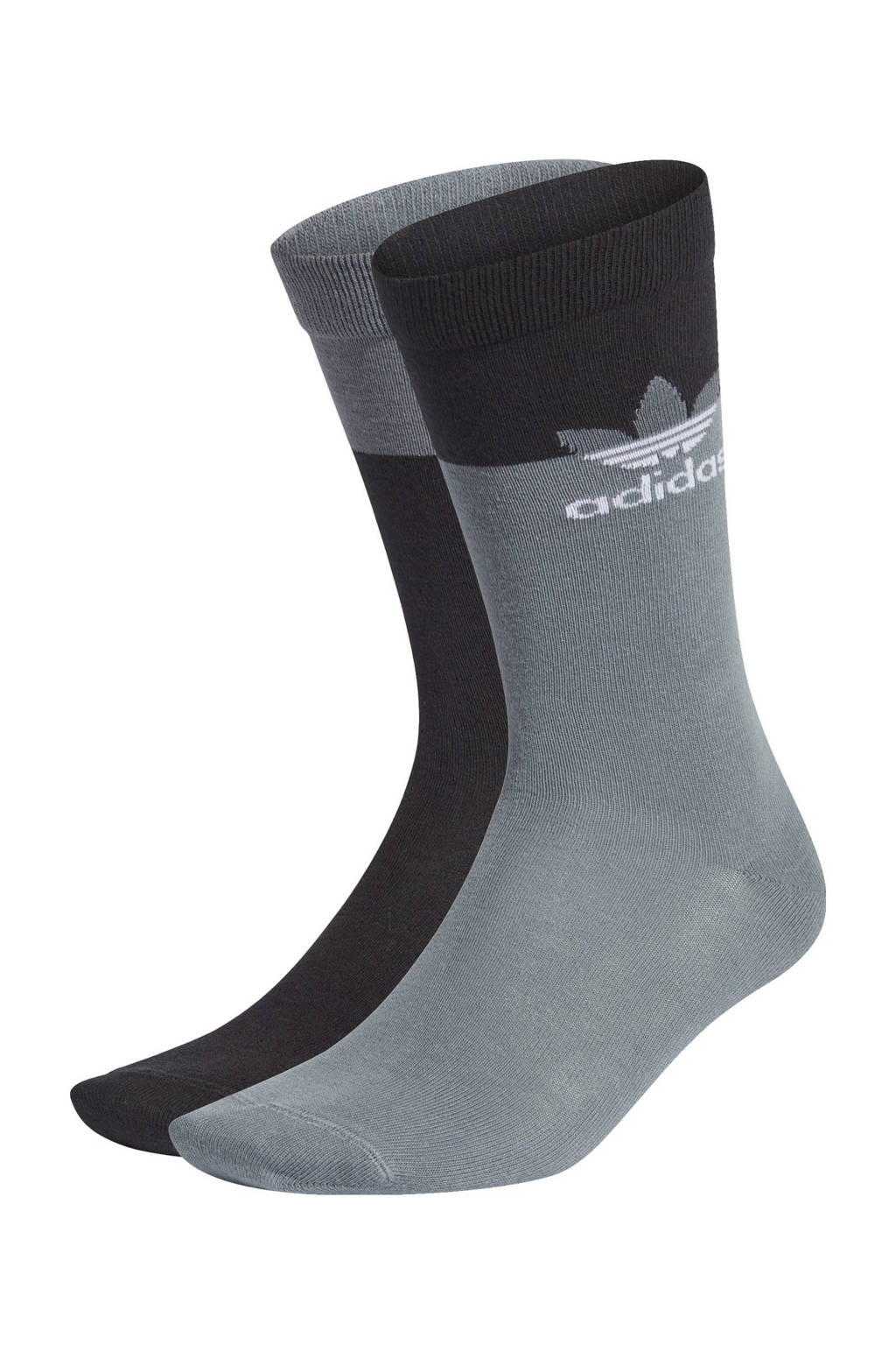adidas Originals Adicolor sokken - set van 2 zwart/grijsblauw, Zwart/grijsblauw