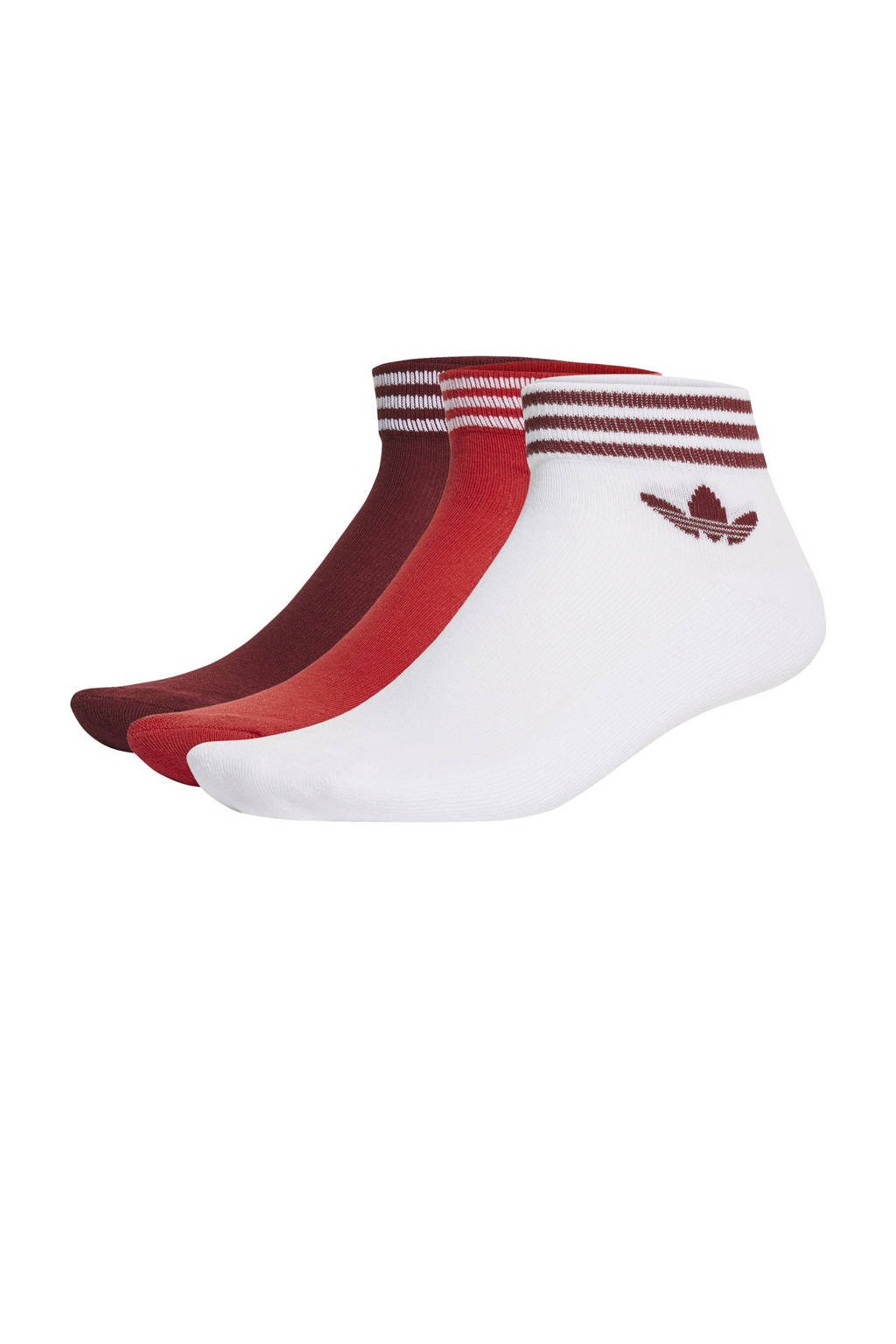 adidas Originals Adicolor sokken - set van 3 wit/rood/donkerrood, Wit/rood/donkerrood