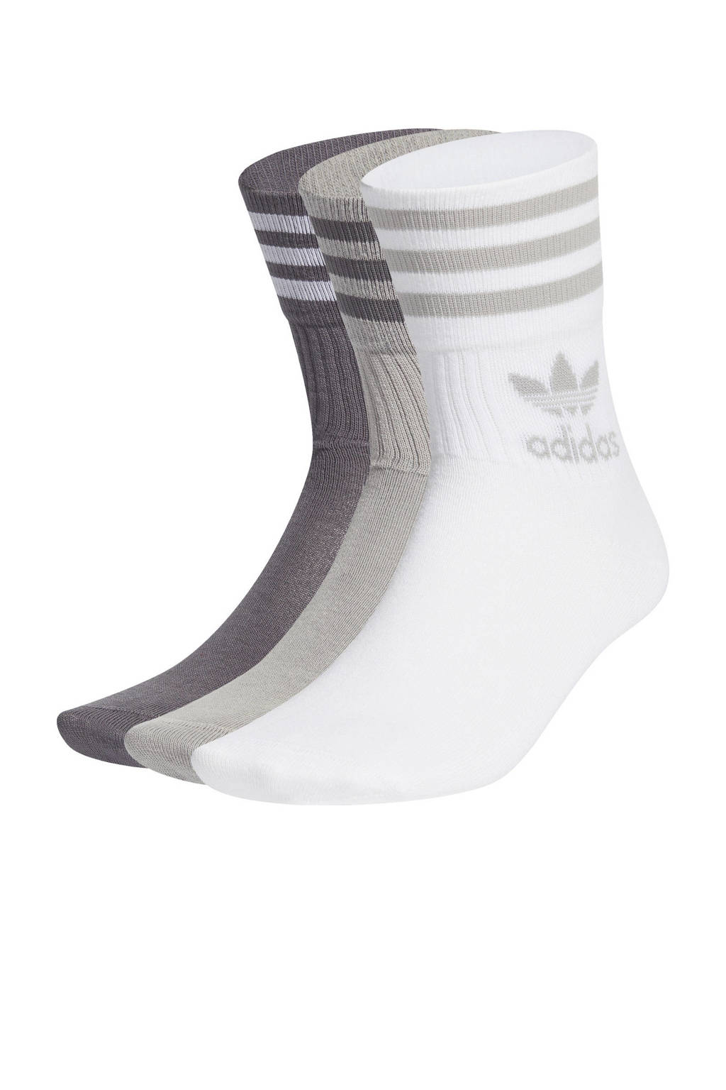 adidas Originals Adicolor sokken - set van 3 wit/grijs, Wit/grijs