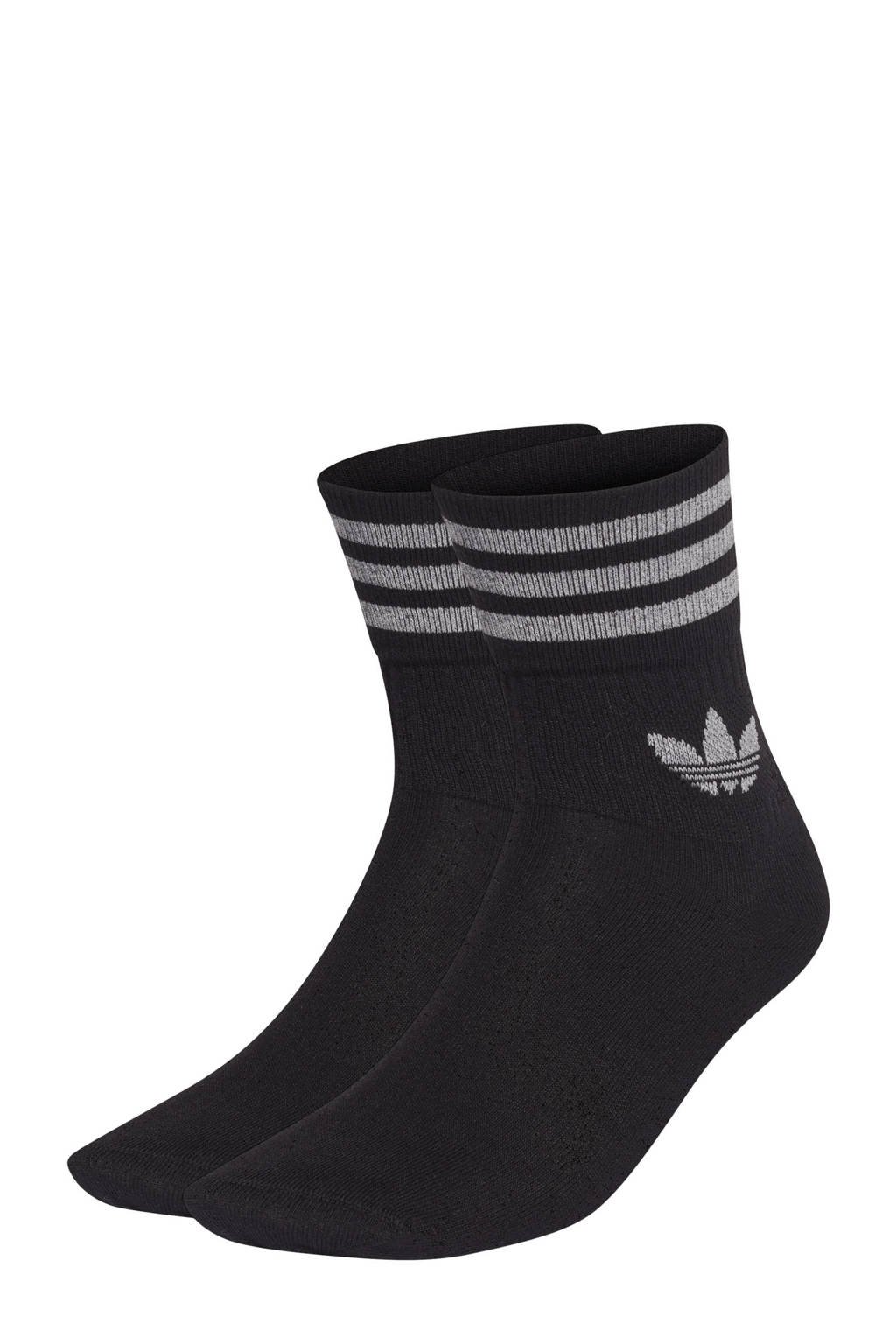 adidas Originals sokken - set van 2 zwart/zilver, Zwart/zilver