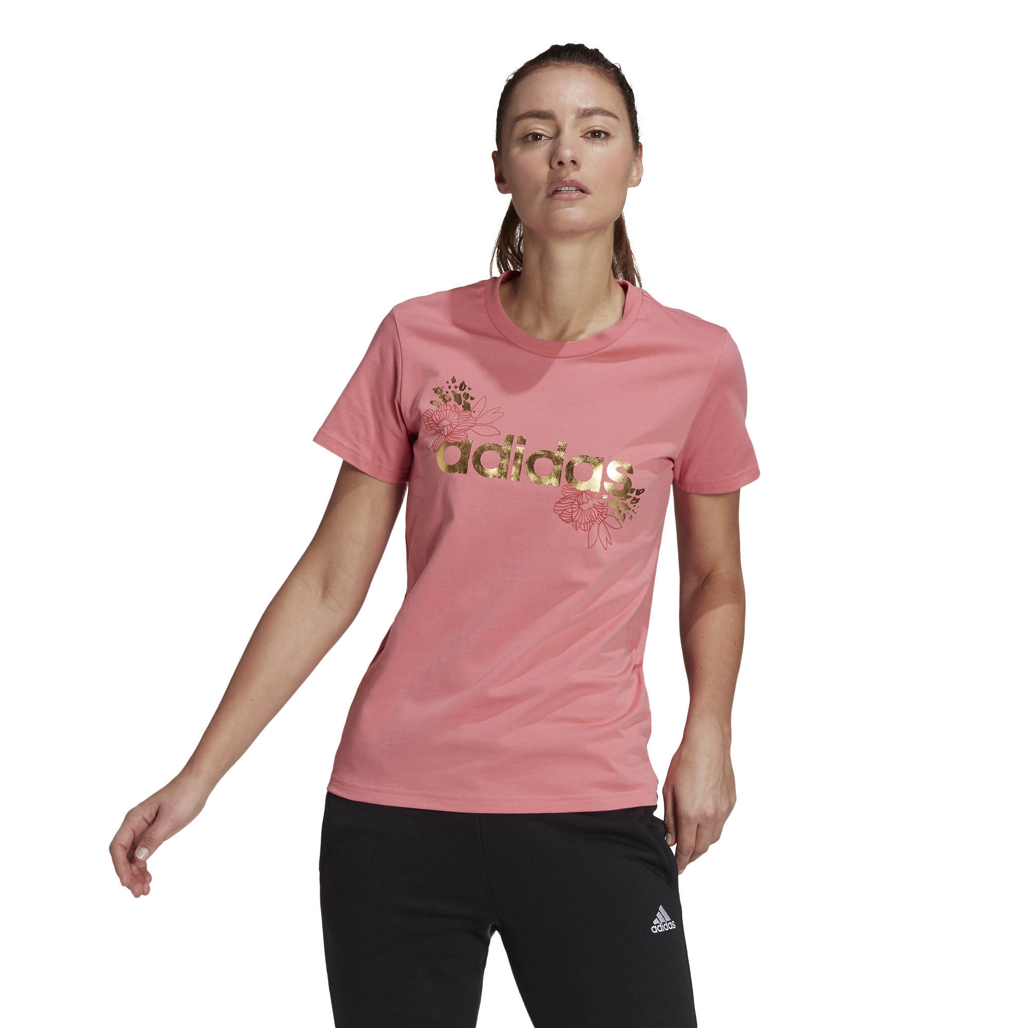 adidas Performance sport T-shirt roze | wehkamp