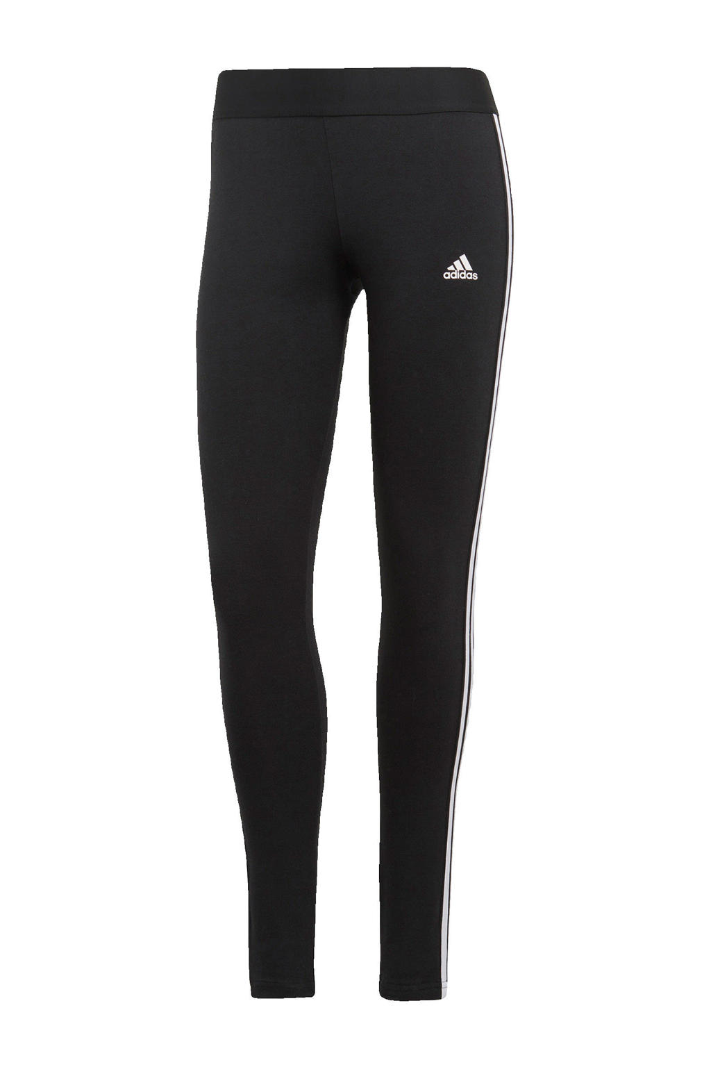 Zwart en witte dames adidas Performance sportlegging van katoen met slim fit, regular waist en logo dessin