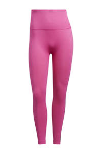 Roze dames adidas Performance sportlegging van gerecycled polyester met slim fit, high waist en elastische tailleband