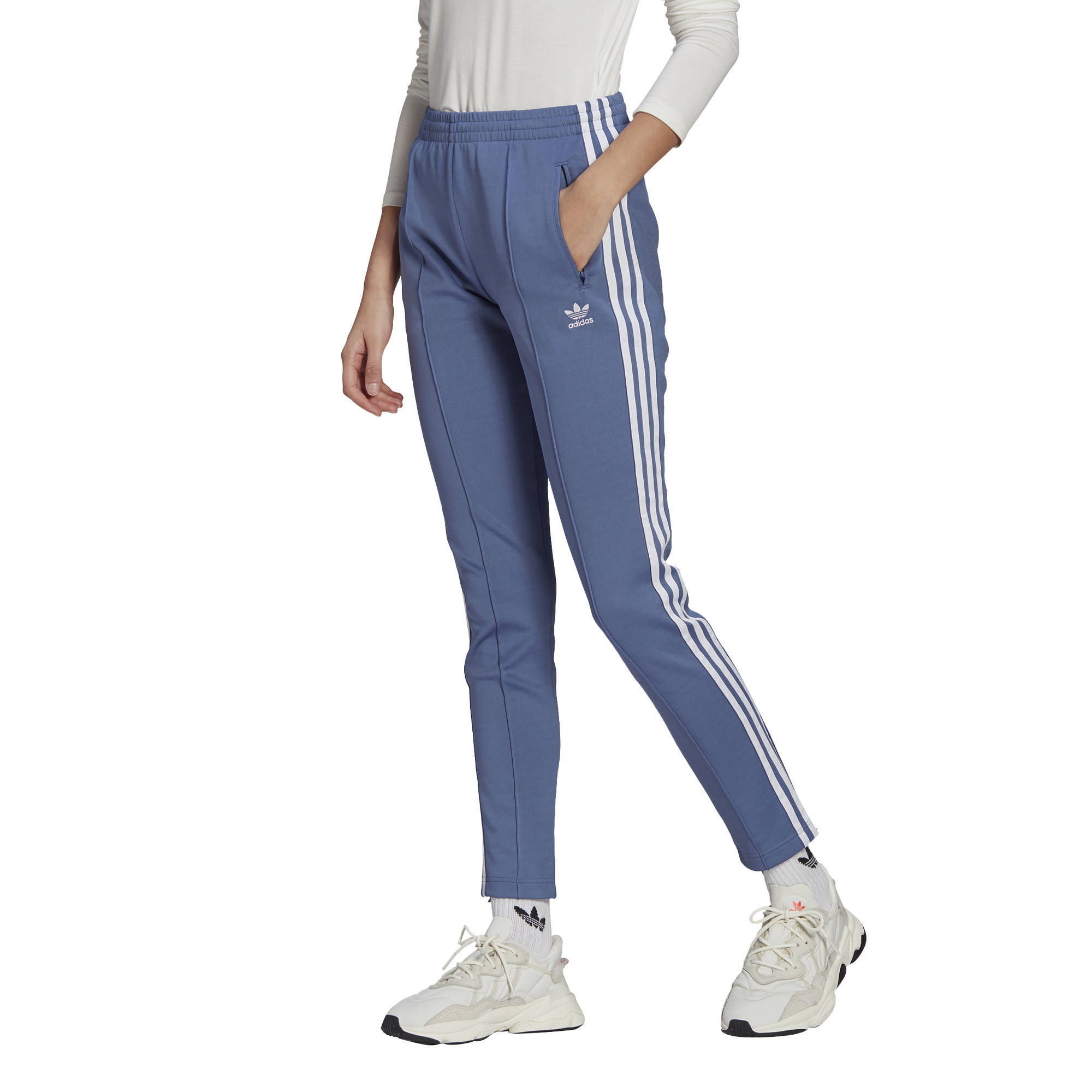 Superstar Adicolor joggingbroek blauw/wit