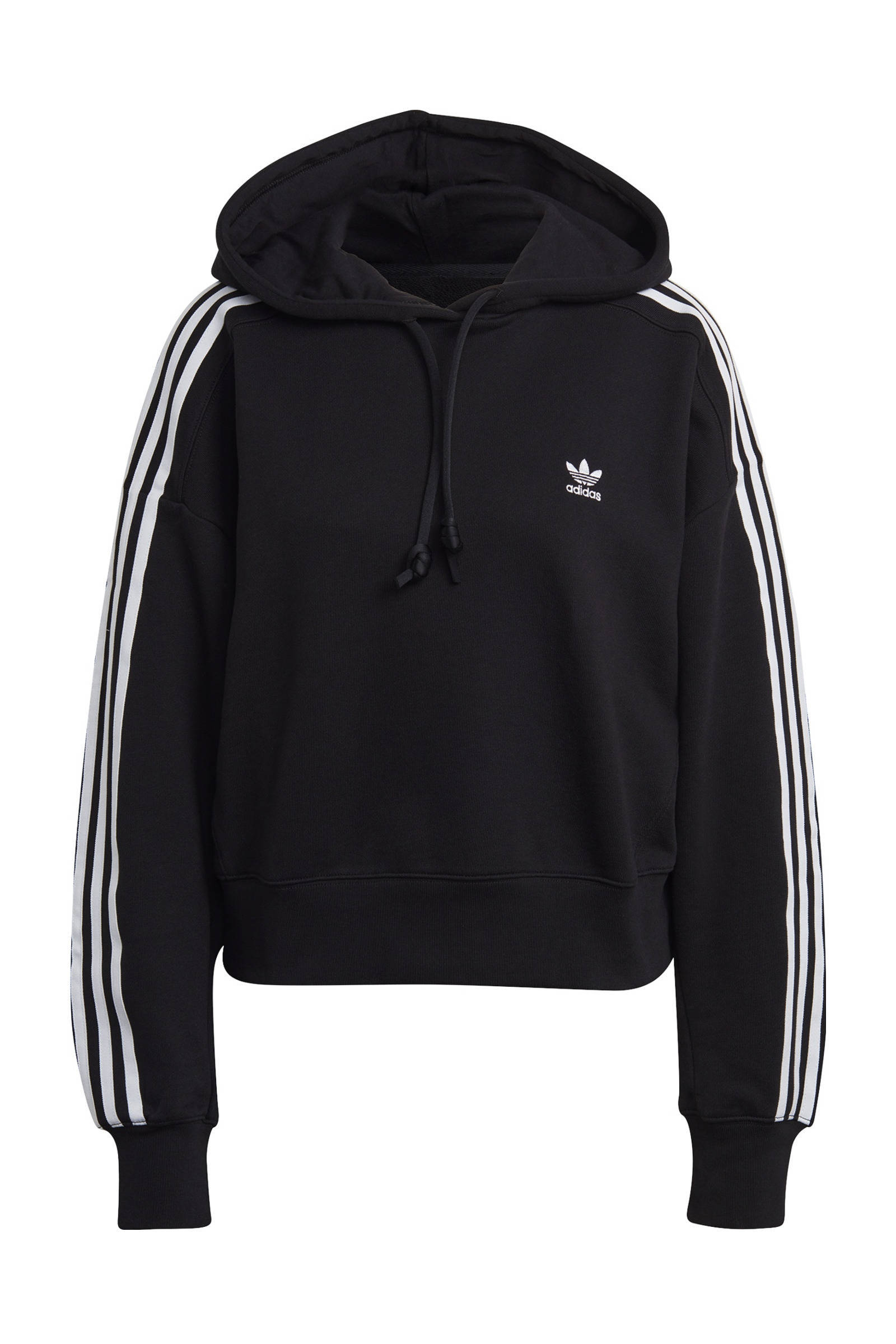 Adidas 3Stripes Crop Over The Head Dames Hoodies Black 100% Katoen online kopen