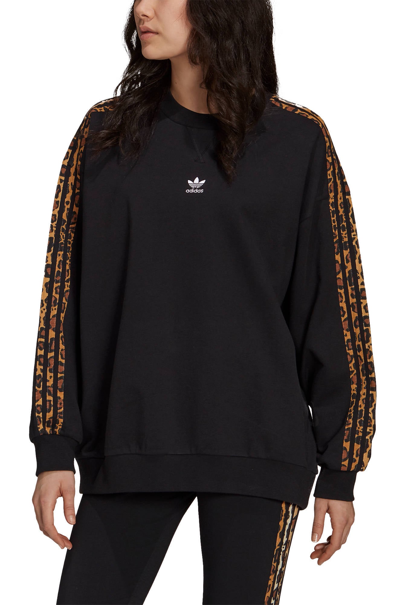adidas Originals sweater met luipaardprint zwart | wehkamp
