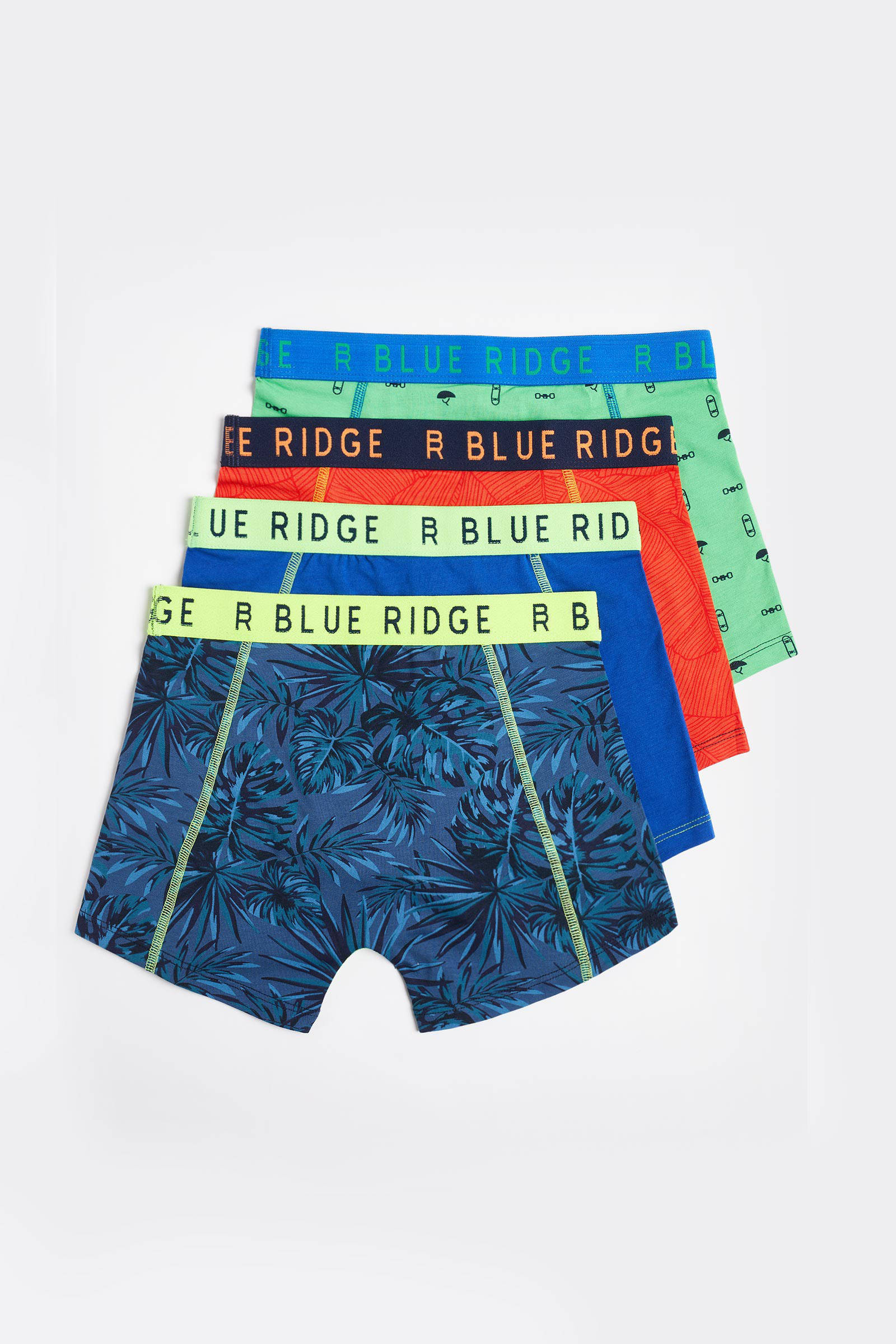 boxershort set van 4 groen rood blauw