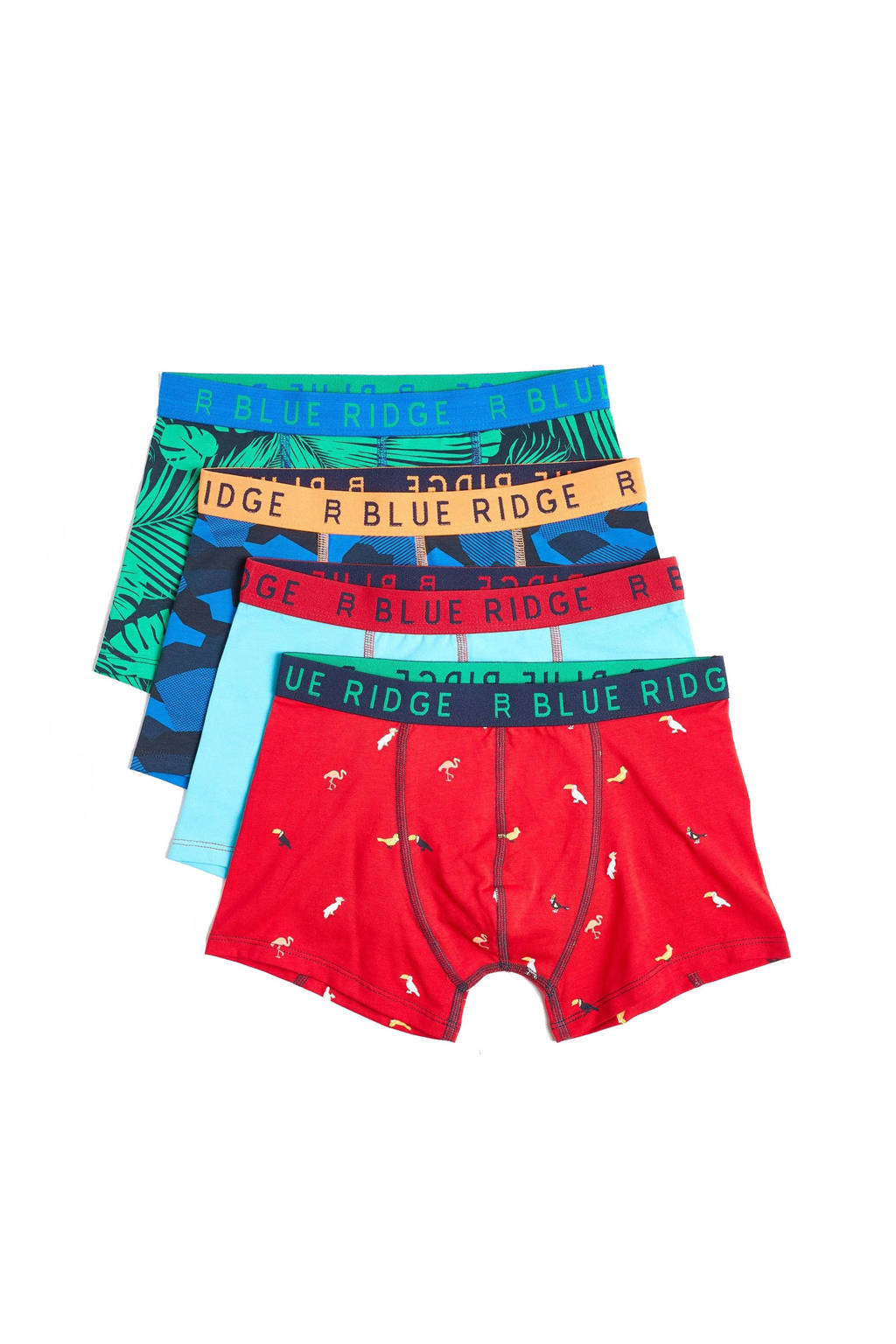 WE Fashion   boxershort - set van 4 multi, Rood/groen/blauw