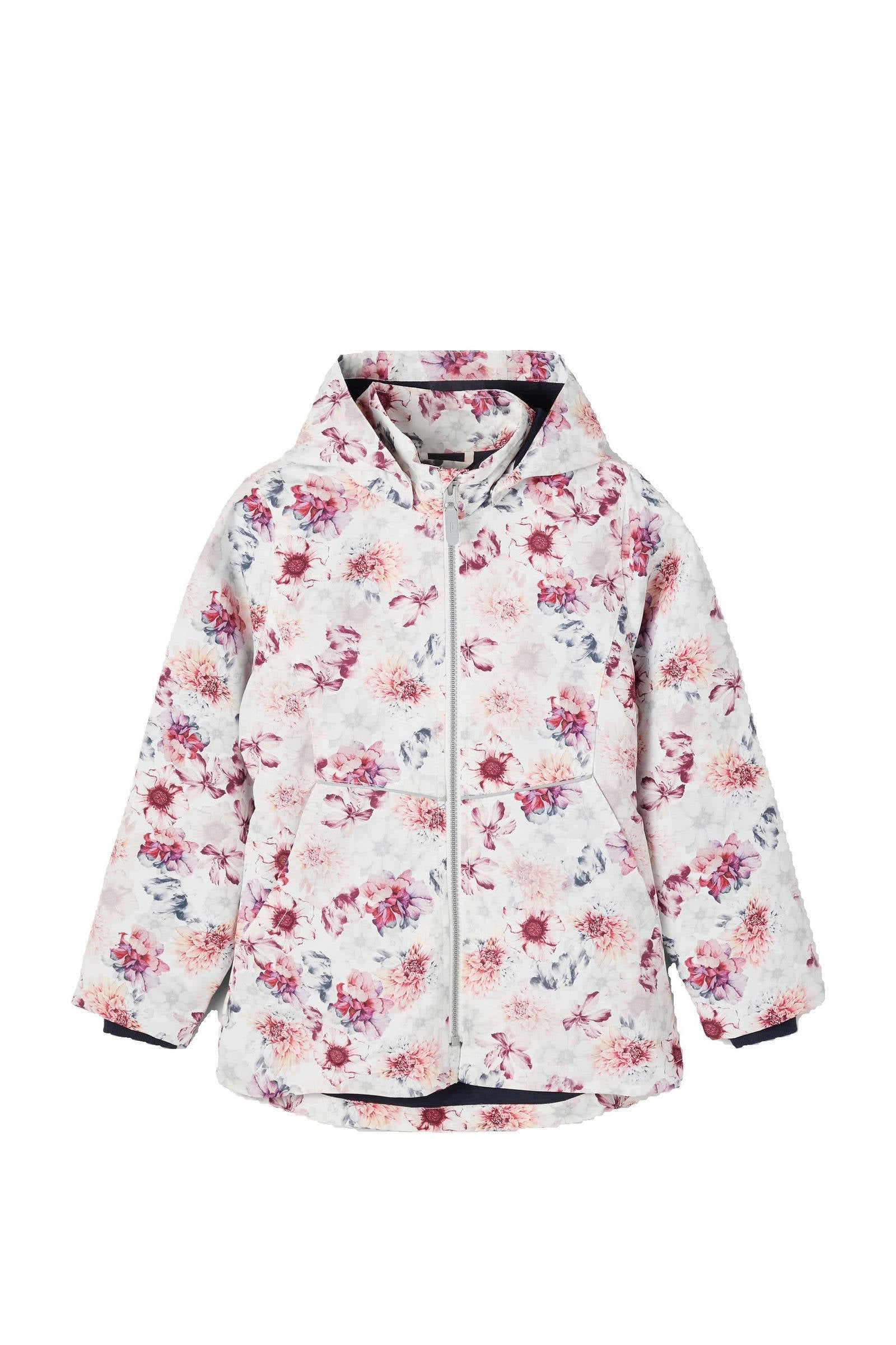 NAME IT KIDS gebloemde zomerjas Maxi wit/roze | wehkamp