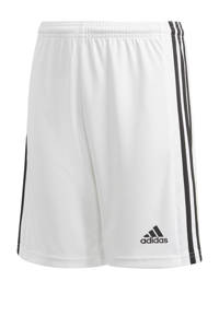 Wit en zwarte jongens adidas Performance Squad 21 sportshort van polyester met regular fit, elastische tailleband met koord en logo dessin