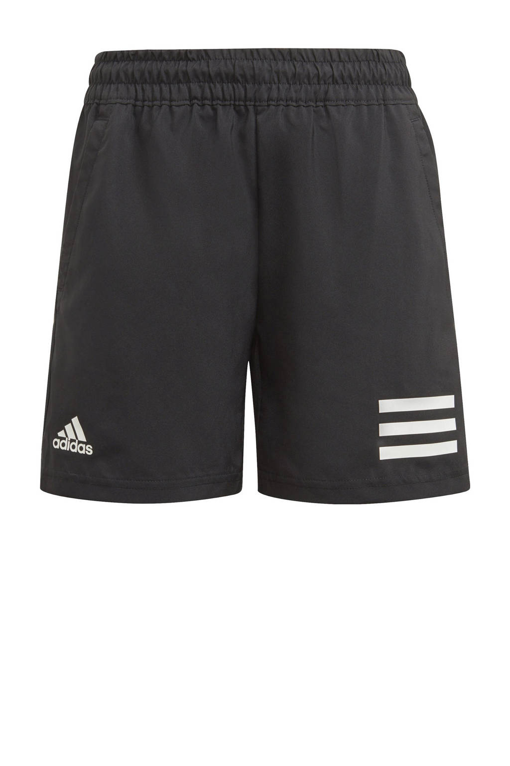 Zwart en witte jongens adidas Performance tennisshort van gerecycled polyester met elastische tailleband met koord