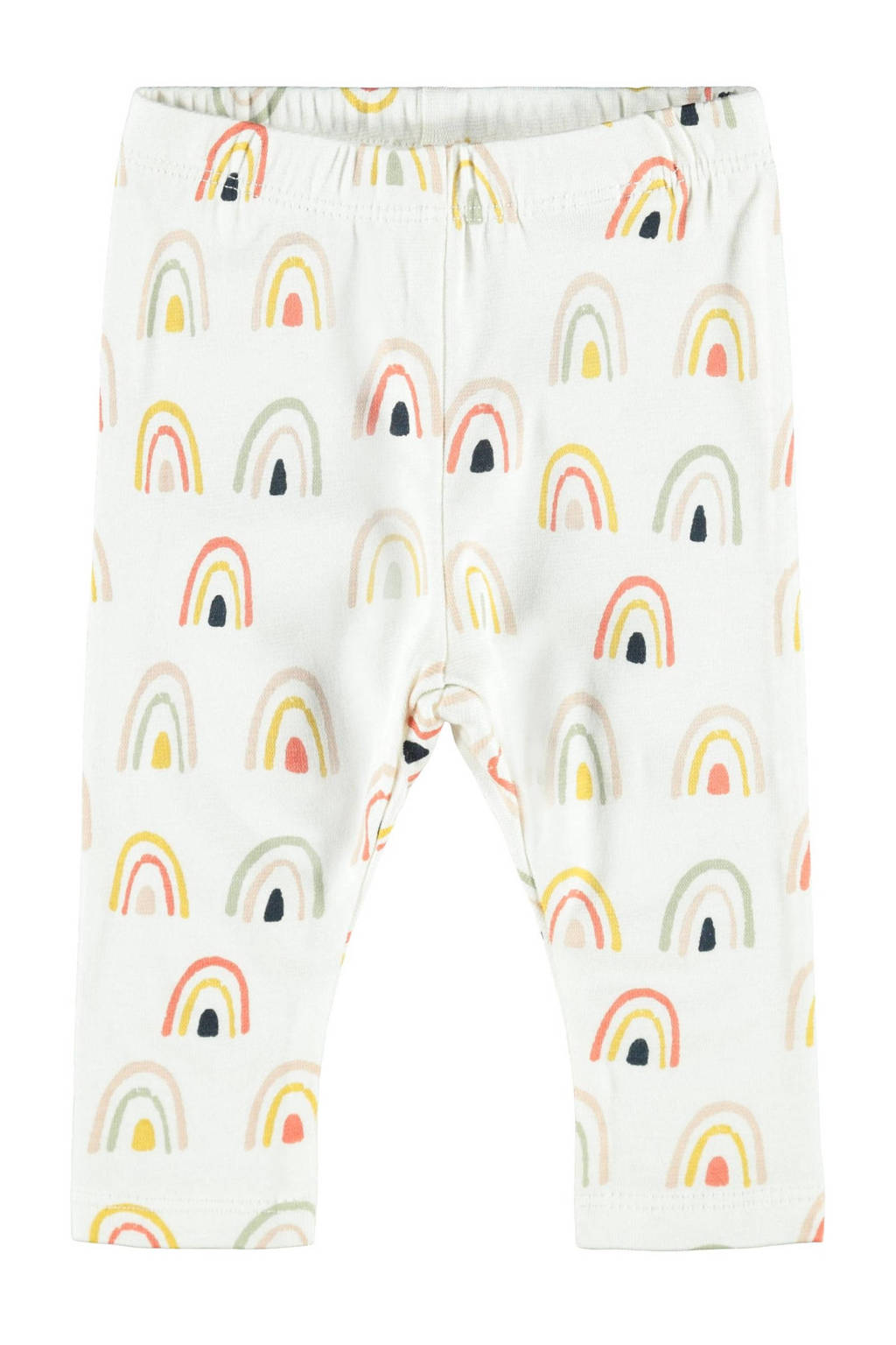 NAME IT BABY baby broek NBFDAOMI met all over print wit/geel/koraalrood, Wit/geel/koraalrood