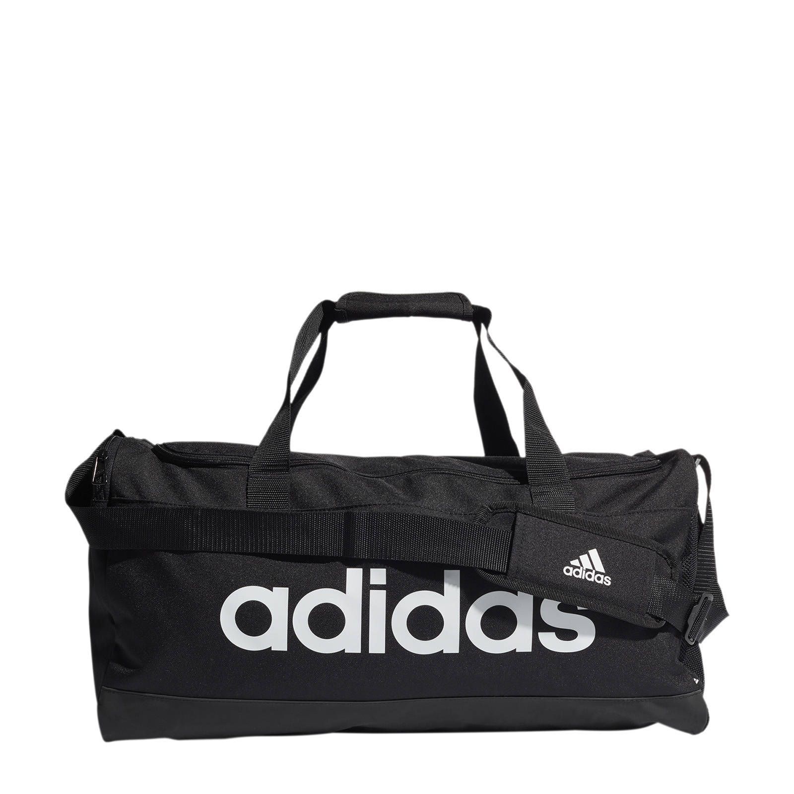 adidas Performance Senior sporttas Linear Duffel M 35L zwart/wit | wehkamp