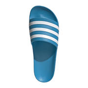 thumbnail: Blauw en witte unisex adidas Sportswear Adilette Aqua badslippers van rubber met logo