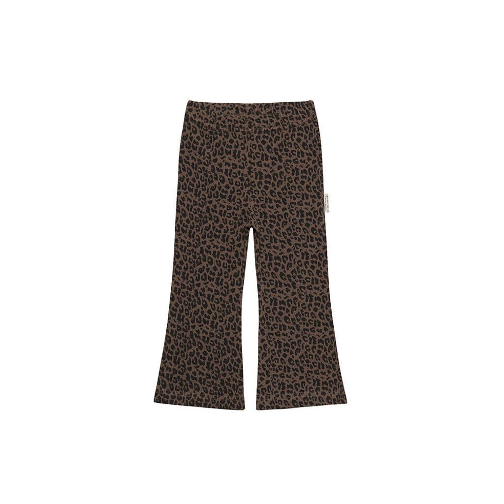 Little Indians flared broek Flared Pants Leopard met dierenprint bruinzwart, Bruinzwart