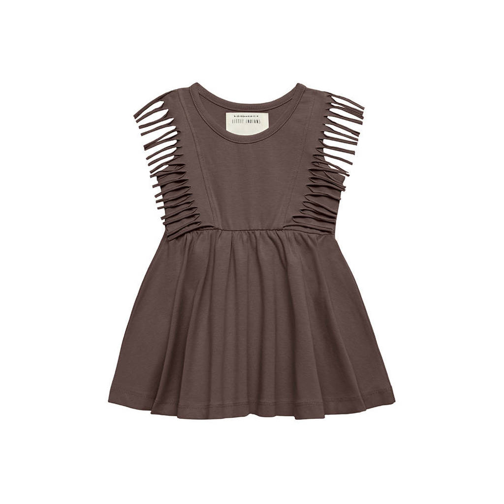 Little Indians jurk Boho Jurk met franjes bruin, Bruin