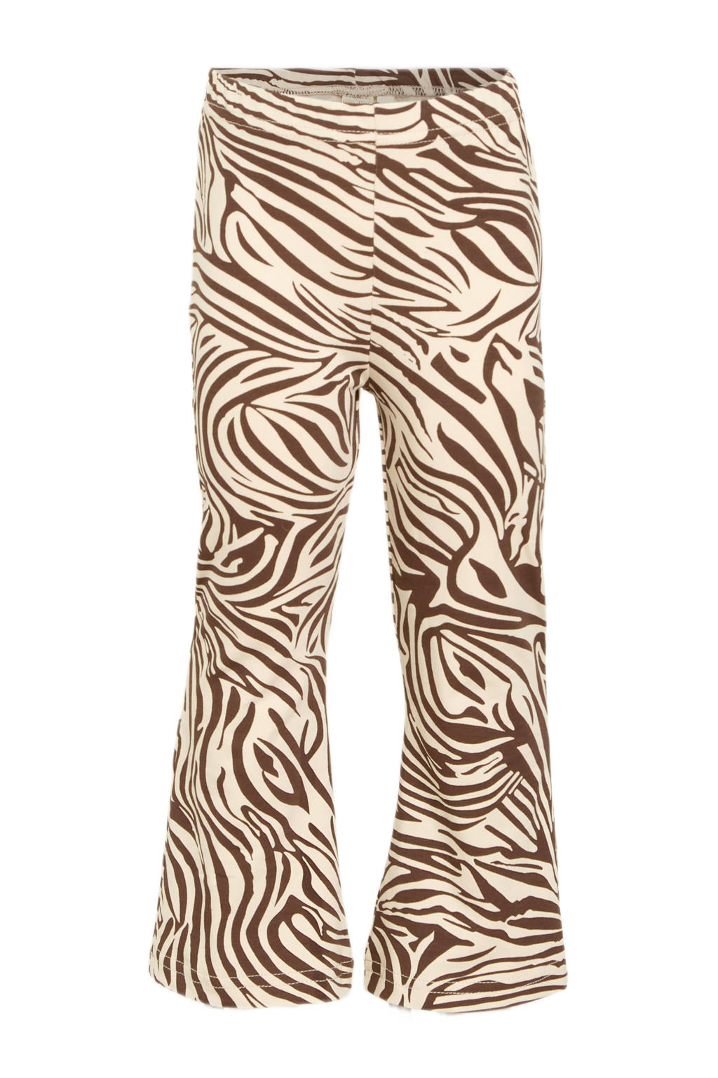 Little Indians flared broek Flared Pants Zebra met zebraprint bruin/wit