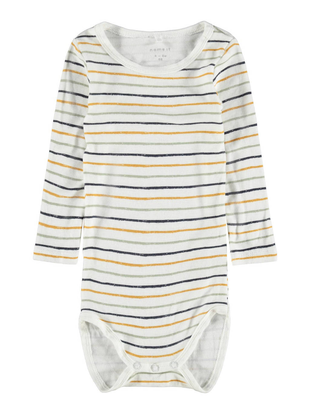 NAME IT BABY romper Tim wit/groen/geel/blauw, Wit/groen/geel/blauw