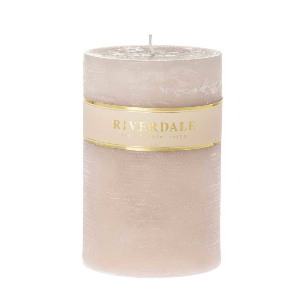 Riverdale kaars Pillar beige 10x15cm, Beige, Ø10x15