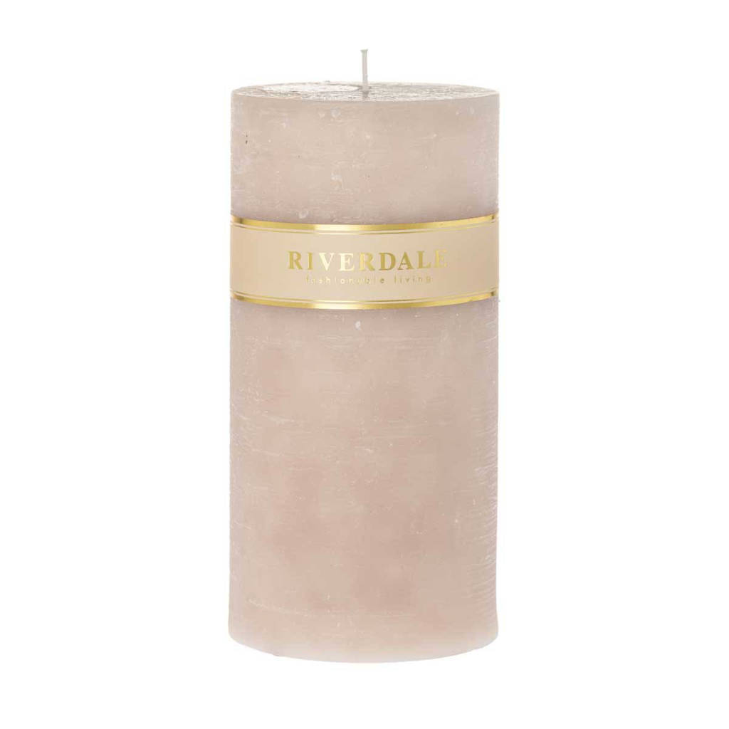 Riverdale kaars Pillar beige 10x20cm, Beige, Ø10x20