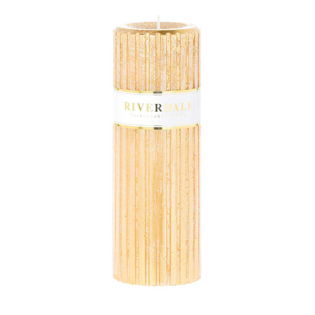 Riverdale kaars Venetian goud 7x20cm, Ø7x20