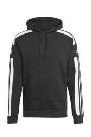 thumbnail: Zwarte heren adidas Performance Senior Squadra 21 voetbalhoodie van katoen met lange mouwen en capuchon