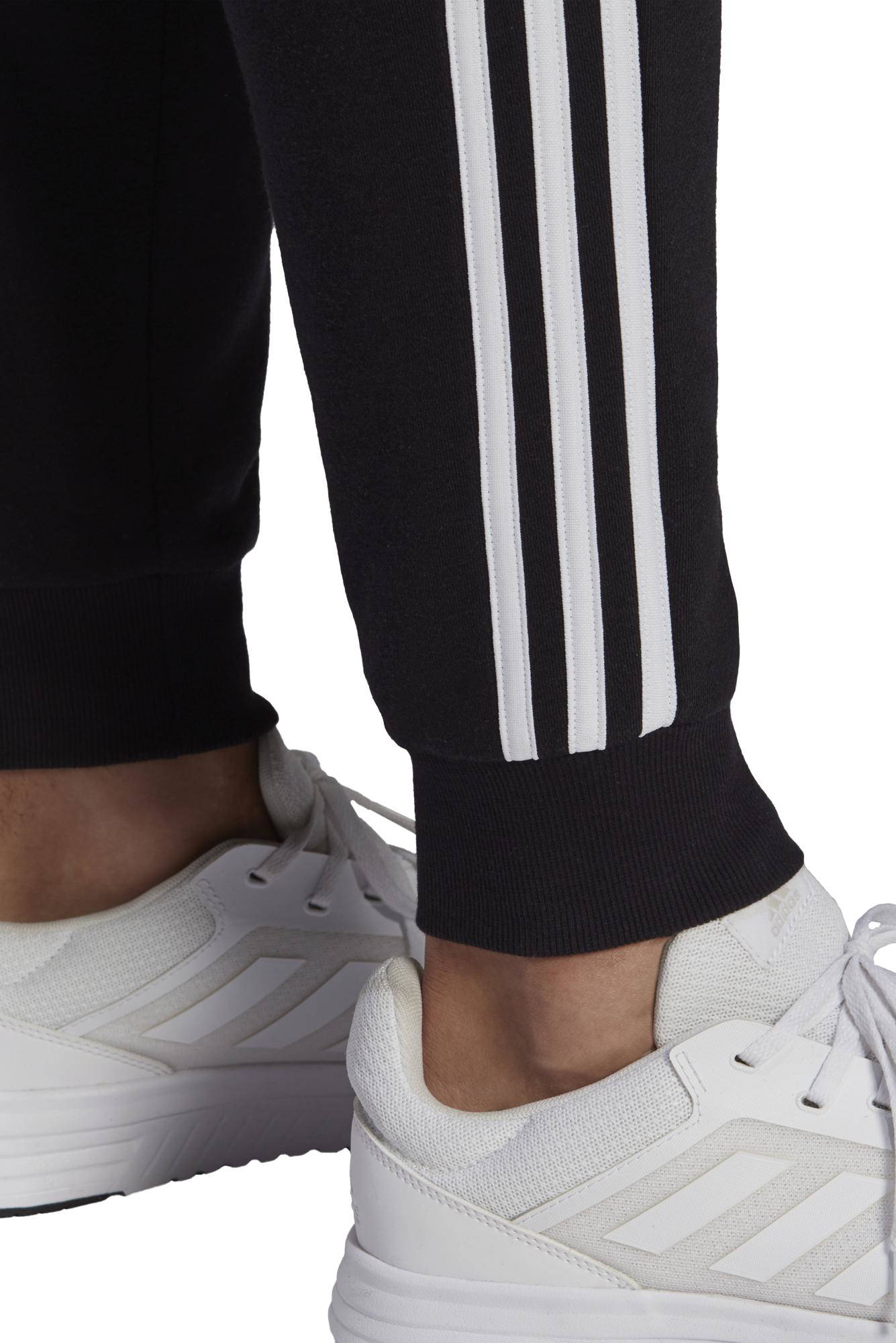 adidas Performance fleece joggingbroek zwart/wit | wehkamp