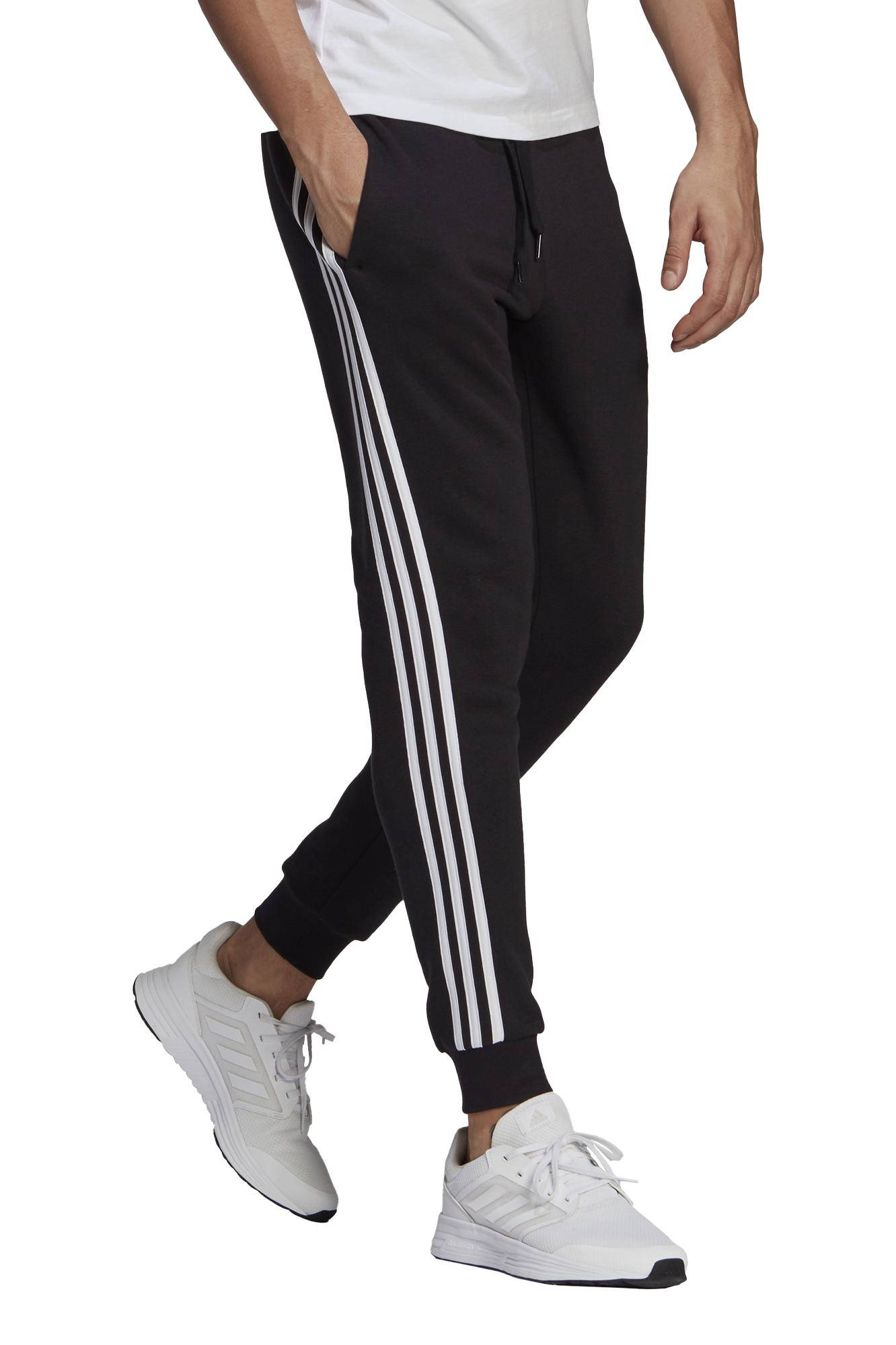 adidas Performance fleece joggingbroek zwart/wit | wehkamp