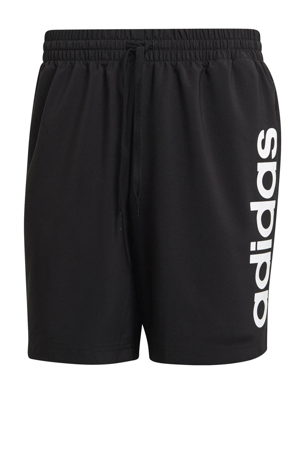 Zwart en witte heren adidas Performance sportshort van gerecycled polyester met regular fit, regular waist en logo dessin