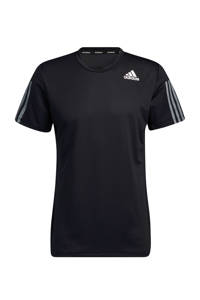 Zwarte heren adidas Performance Designed4Training sport T-shirt van gerecycled polyester met logo dessin, korte mouwen en ronde hals