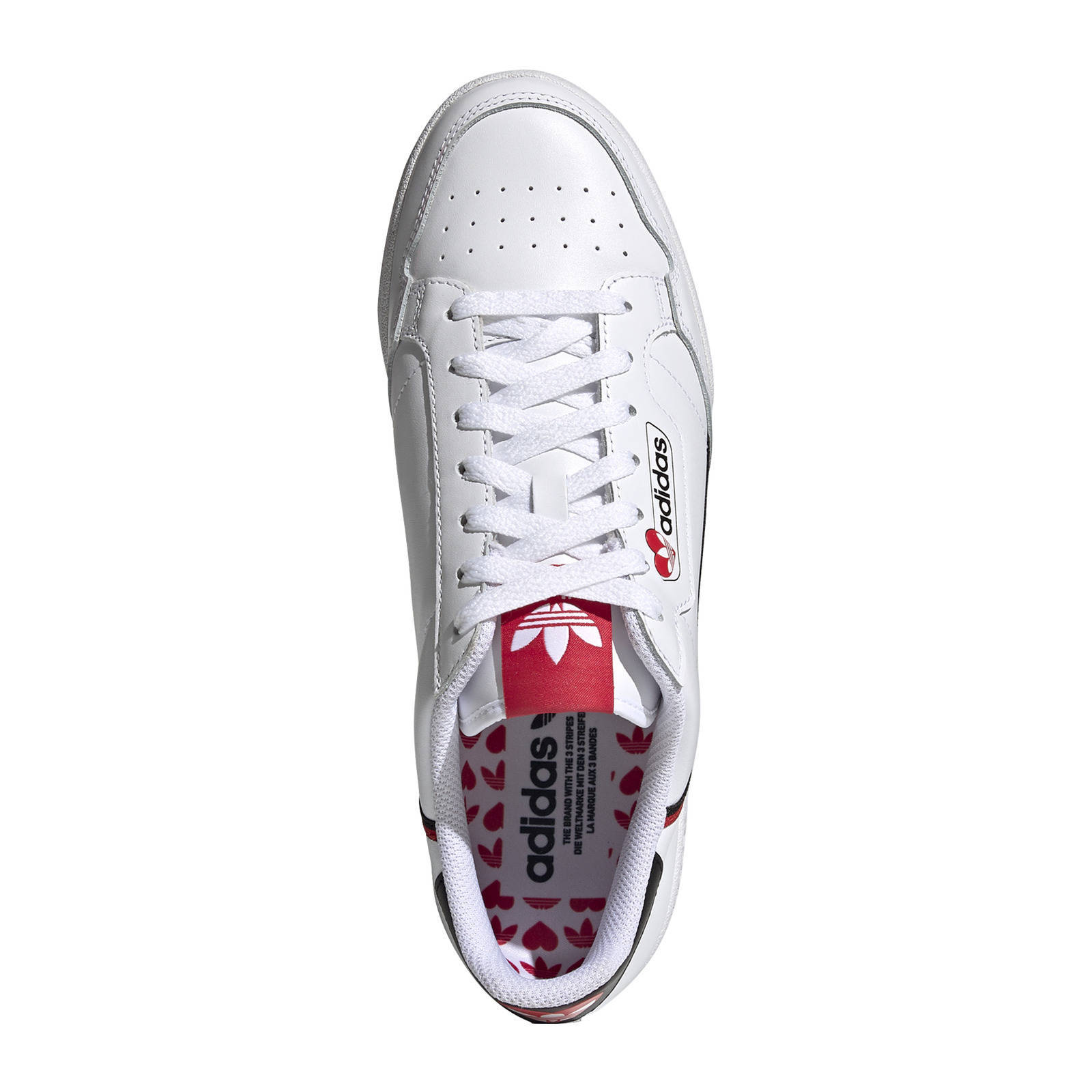 adidas Originals Continental 80 sneakers wit/zwart/rood | wehkamp