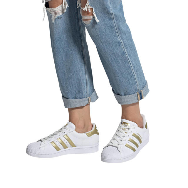 levenslang Kom langs om het te weten De layout adidas Originals Superstar sneakers wit/goud | wehkamp
