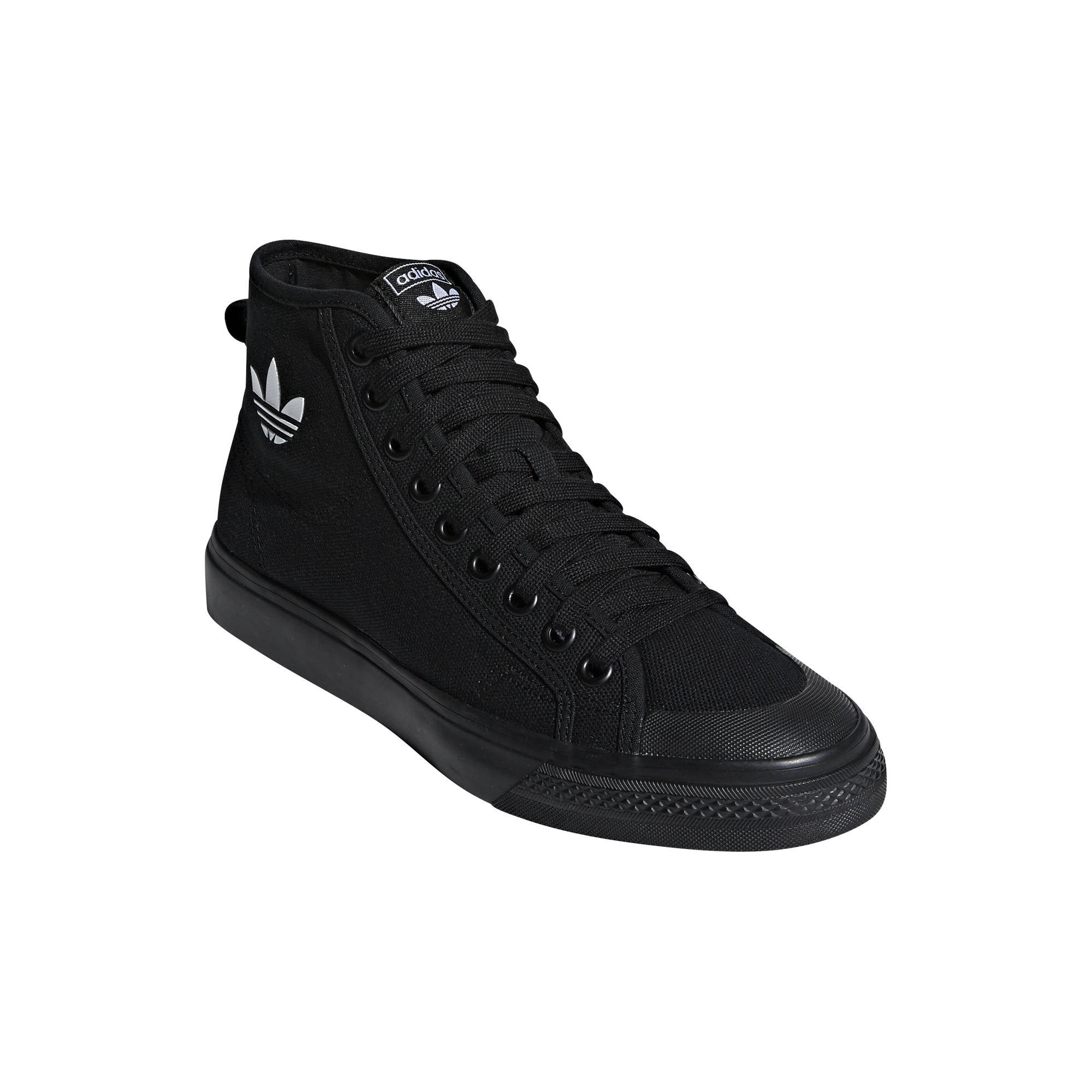 adidas originals nizza hi top sneakers in black