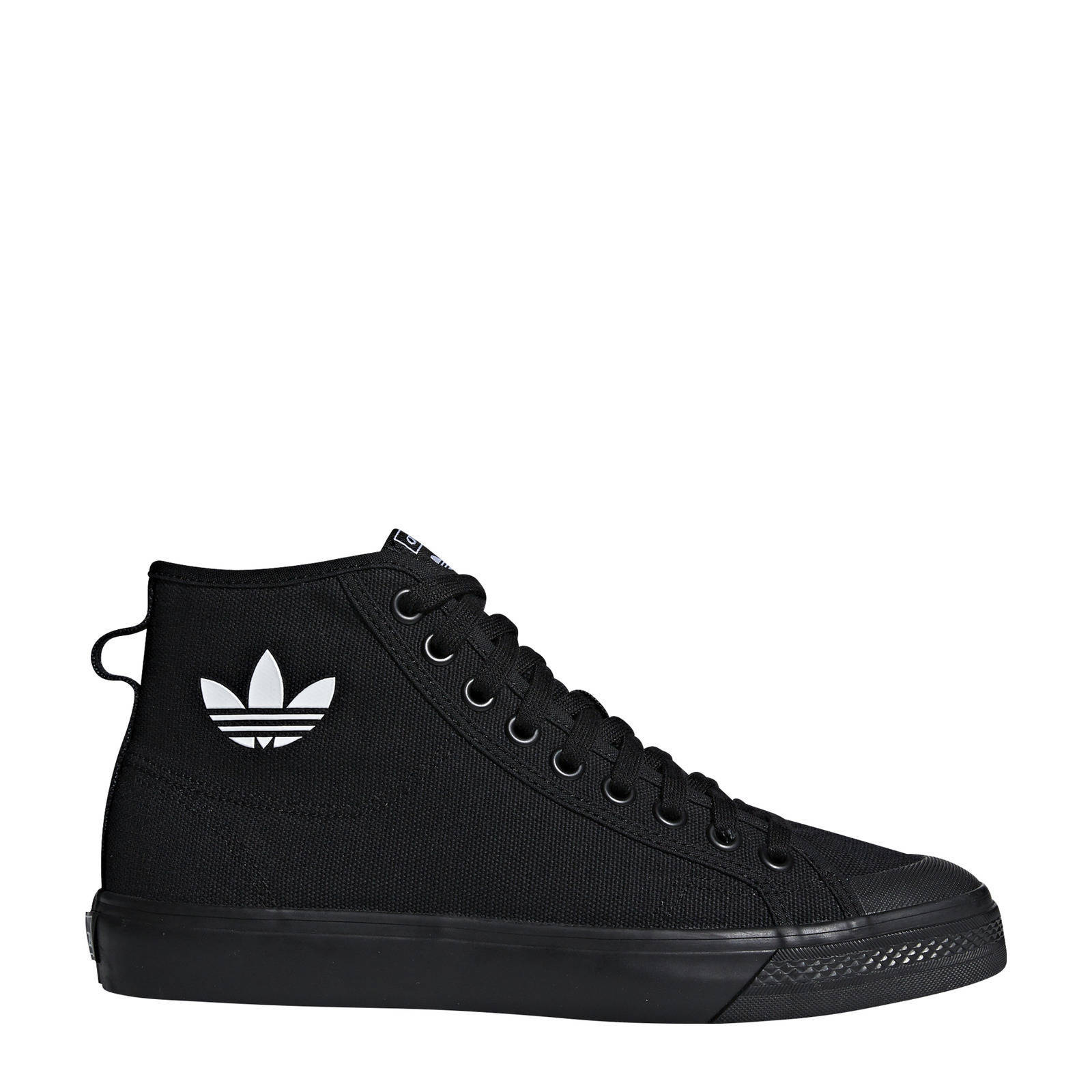 adidas originals nizza hi top sneakers in black