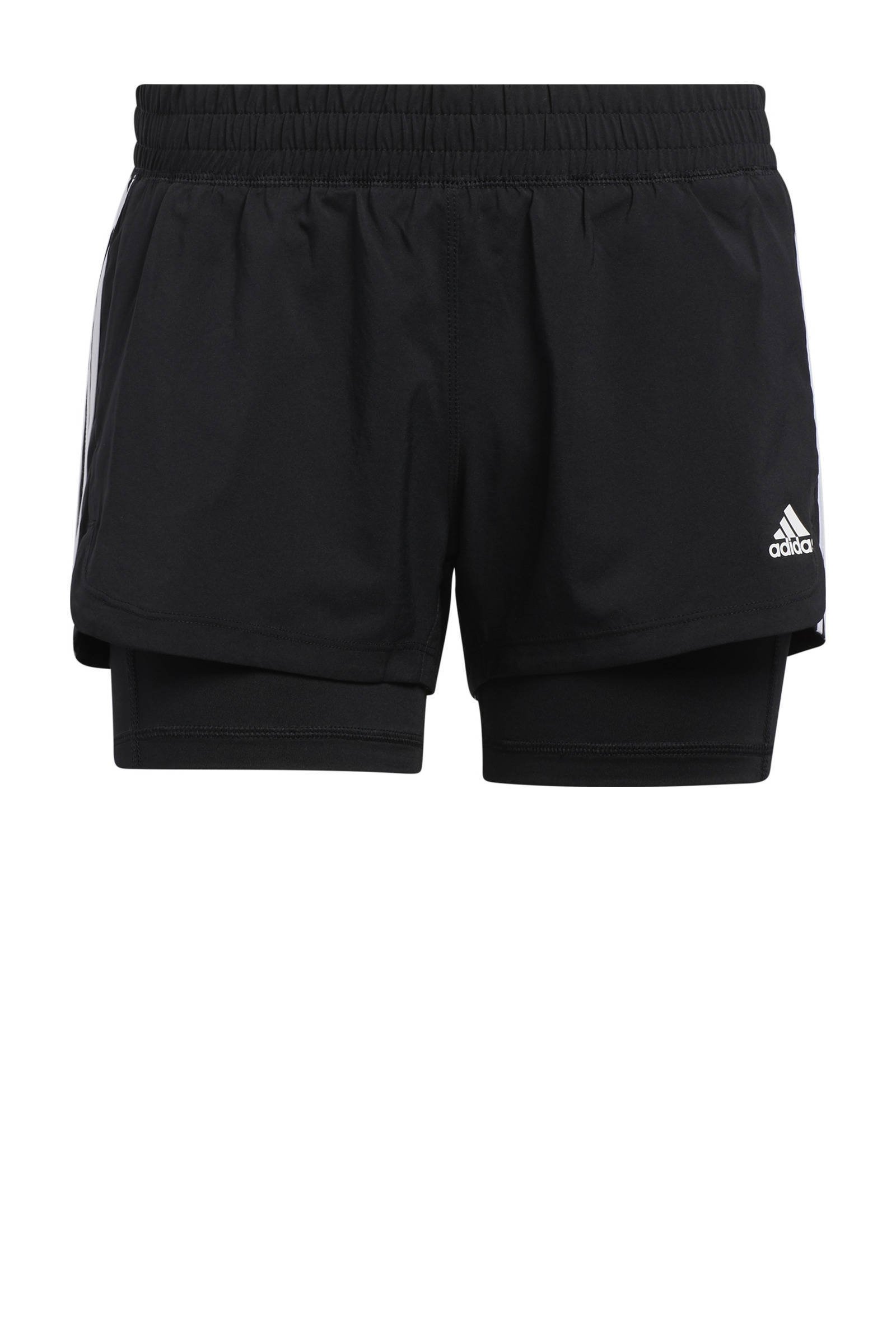 2 in 1 sportshort zwart wit