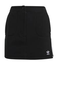 Zwarte dames adidas Originals Adicolor fleece rok met regular waist, elastische tailleband met koord en logo dessin