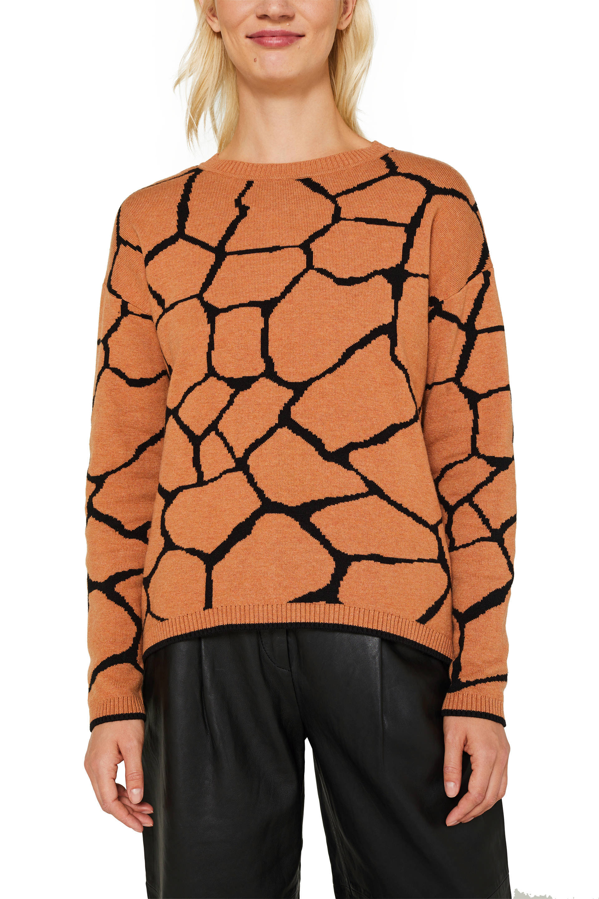 ESPRIT Women Casual fijngebreide trui oranjezwart | wehkamp ESPRIT Women Casual fijngebreide trui okergeel | wehkamp