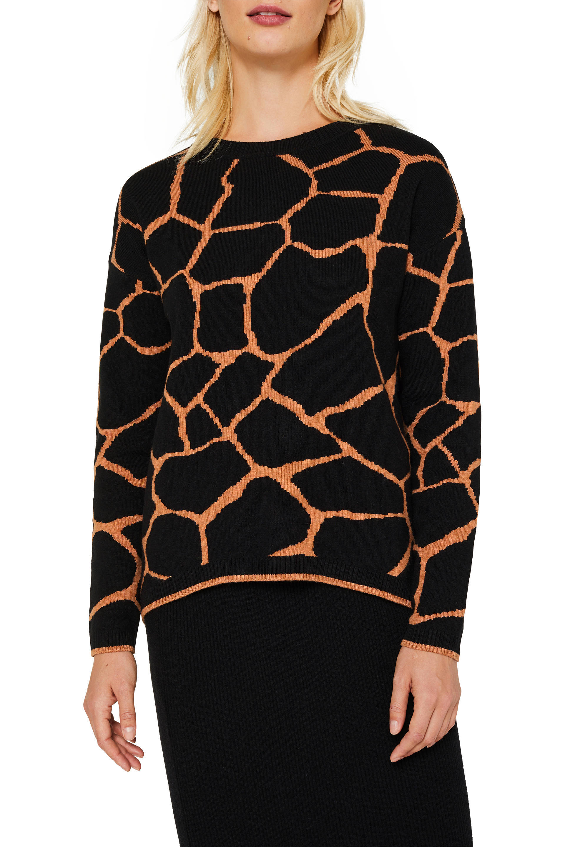 ESPRIT Women Casual fijngebreide trui zwartoranje | wehkamp ESPRIT Women Casual fijngebreide trui okergeel | wehkamp
