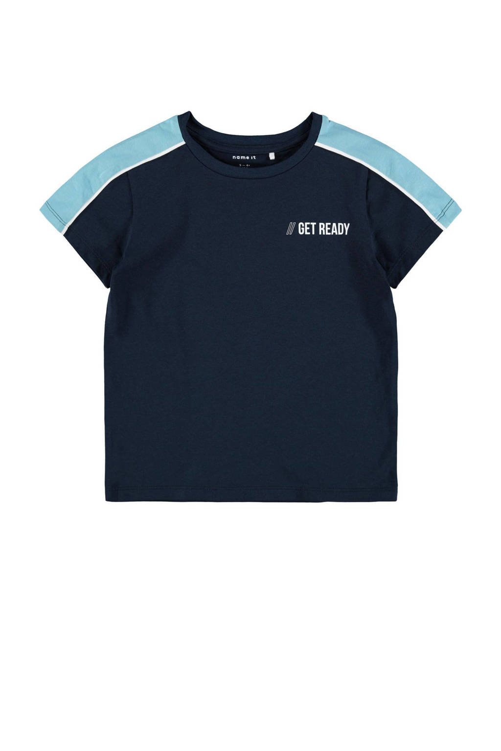NAME IT MINI T-shirt Dallo met biologisch katoen donkerblauw, Donkerblauw
