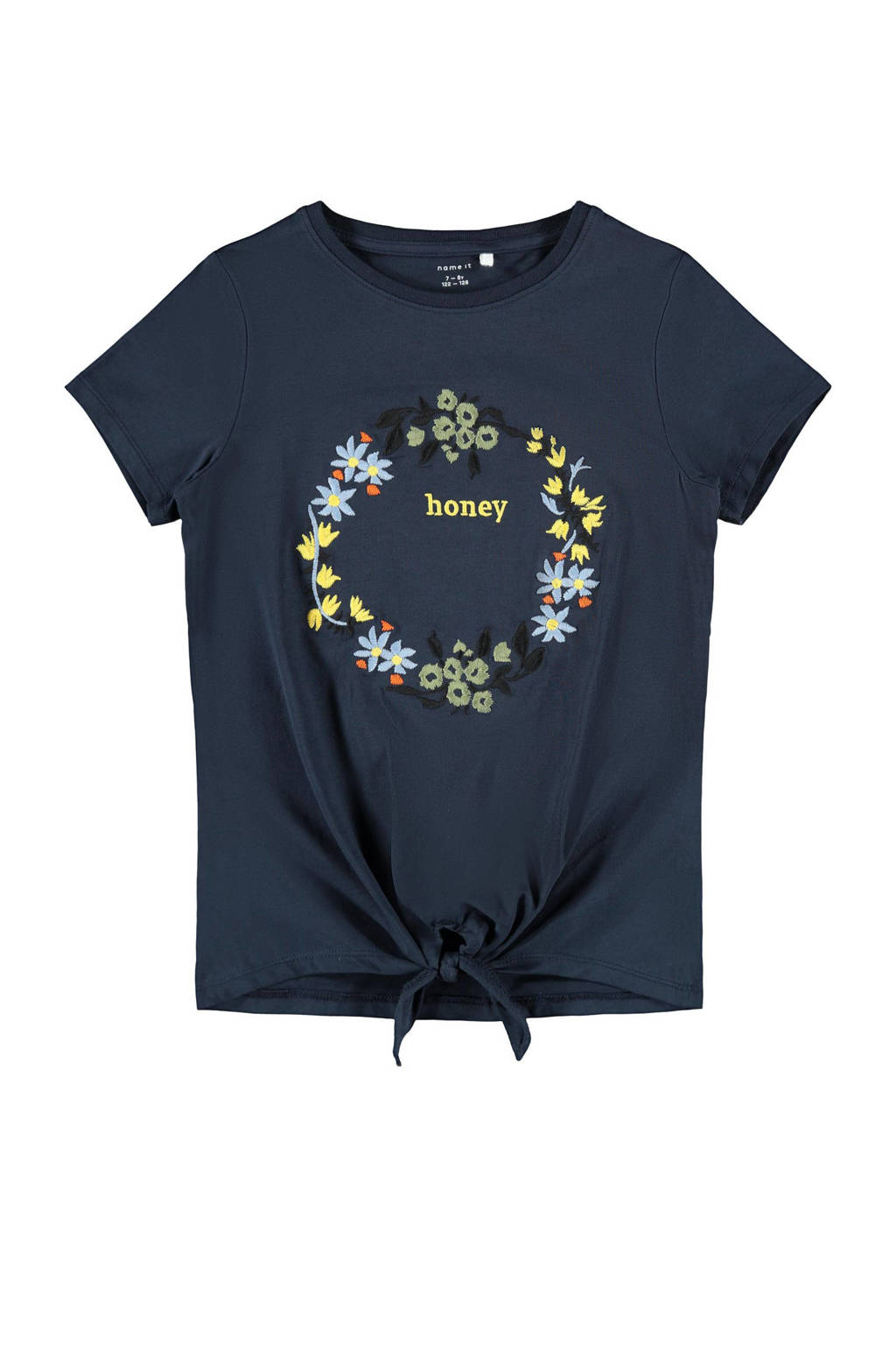 NAME IT KIDS T-shirt Daisi met biologisch katoen donkerblauw, Donkerblauw
