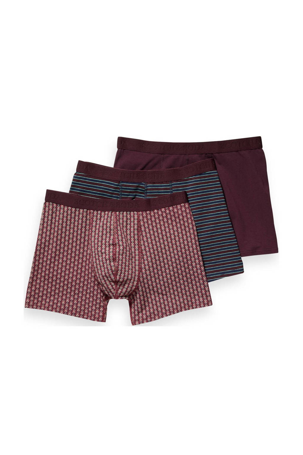 Scotch & Soda boxershort (set van 3), Donkerrood
