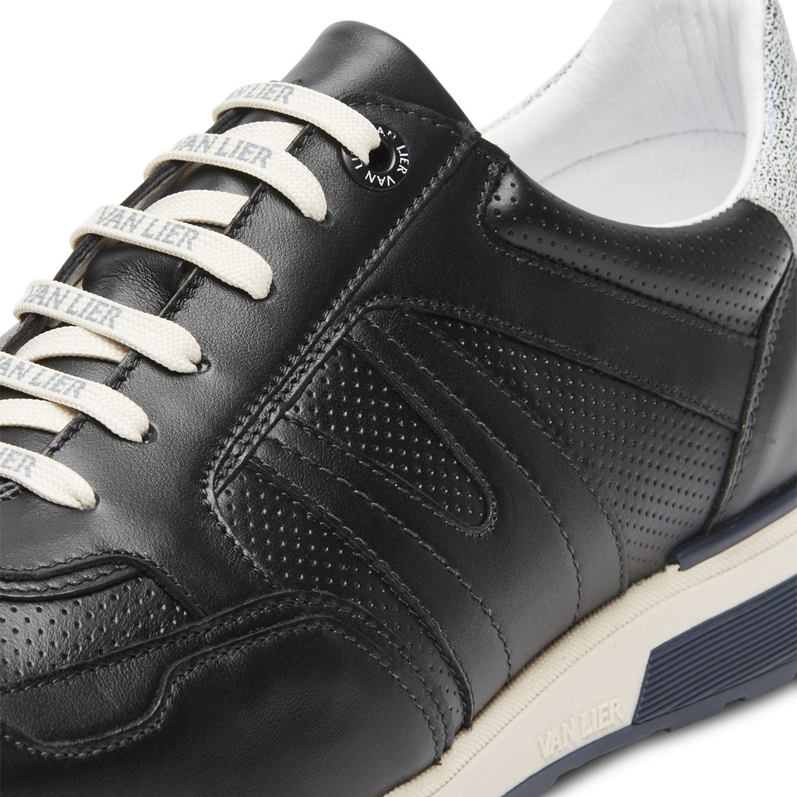 Van Lier Positano leren sneakers zwart | wehkamp