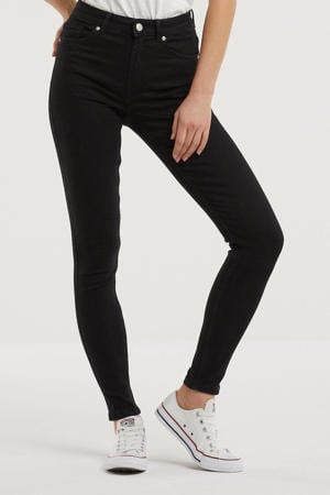 high rise skinny jeans zwart