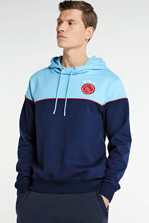 hoodie met logo donkerblauw/lichtblauw