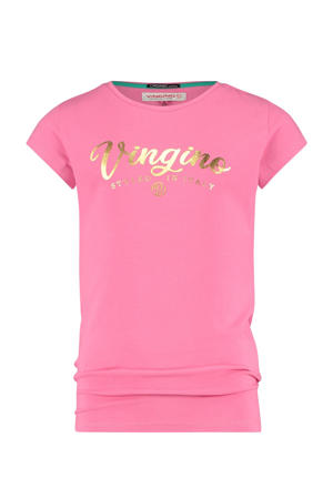 T-shirt met logo roze
