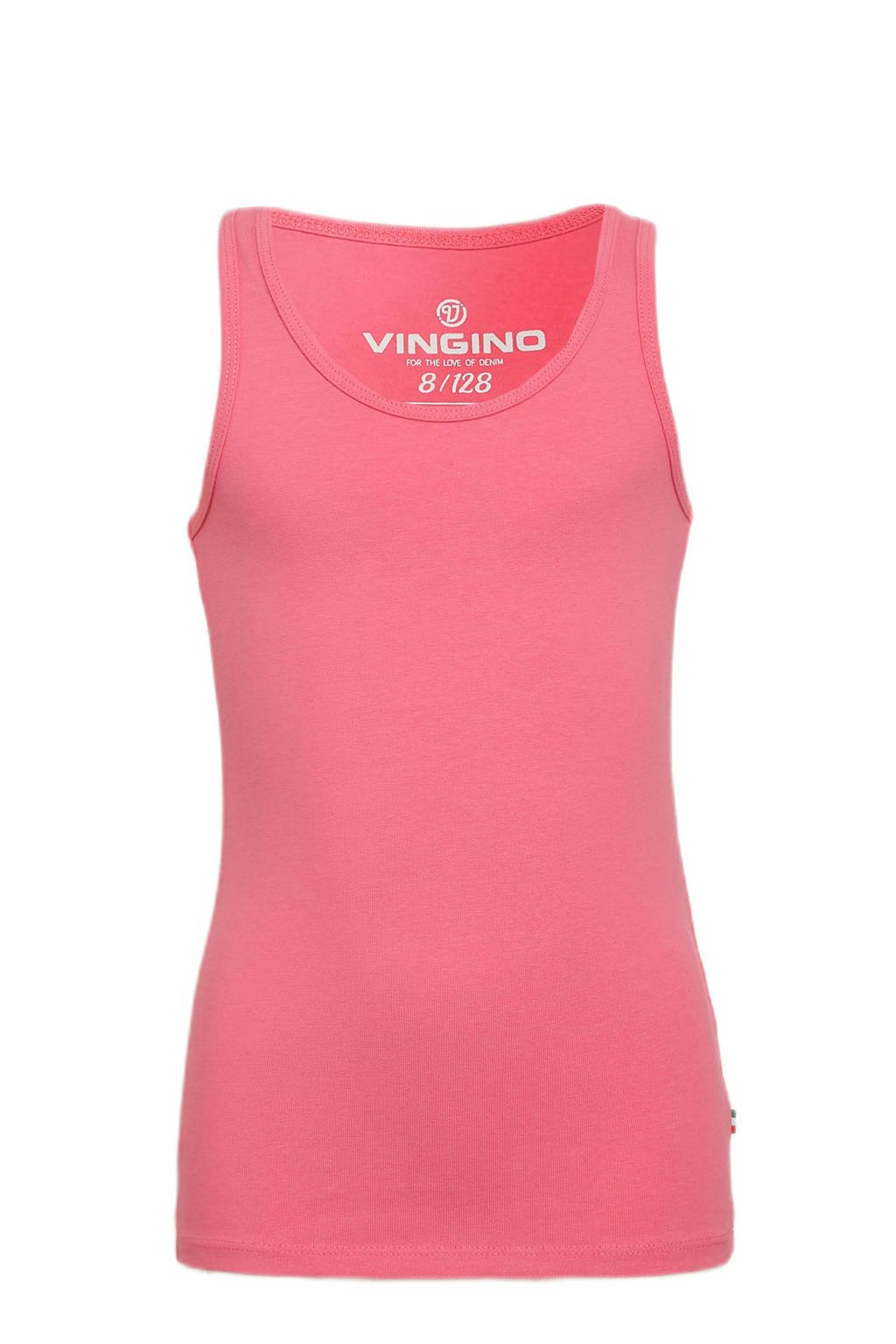Roze meisjes Vingino Essentials basic top warm van duurzaam stretchkatoen met ronde hals