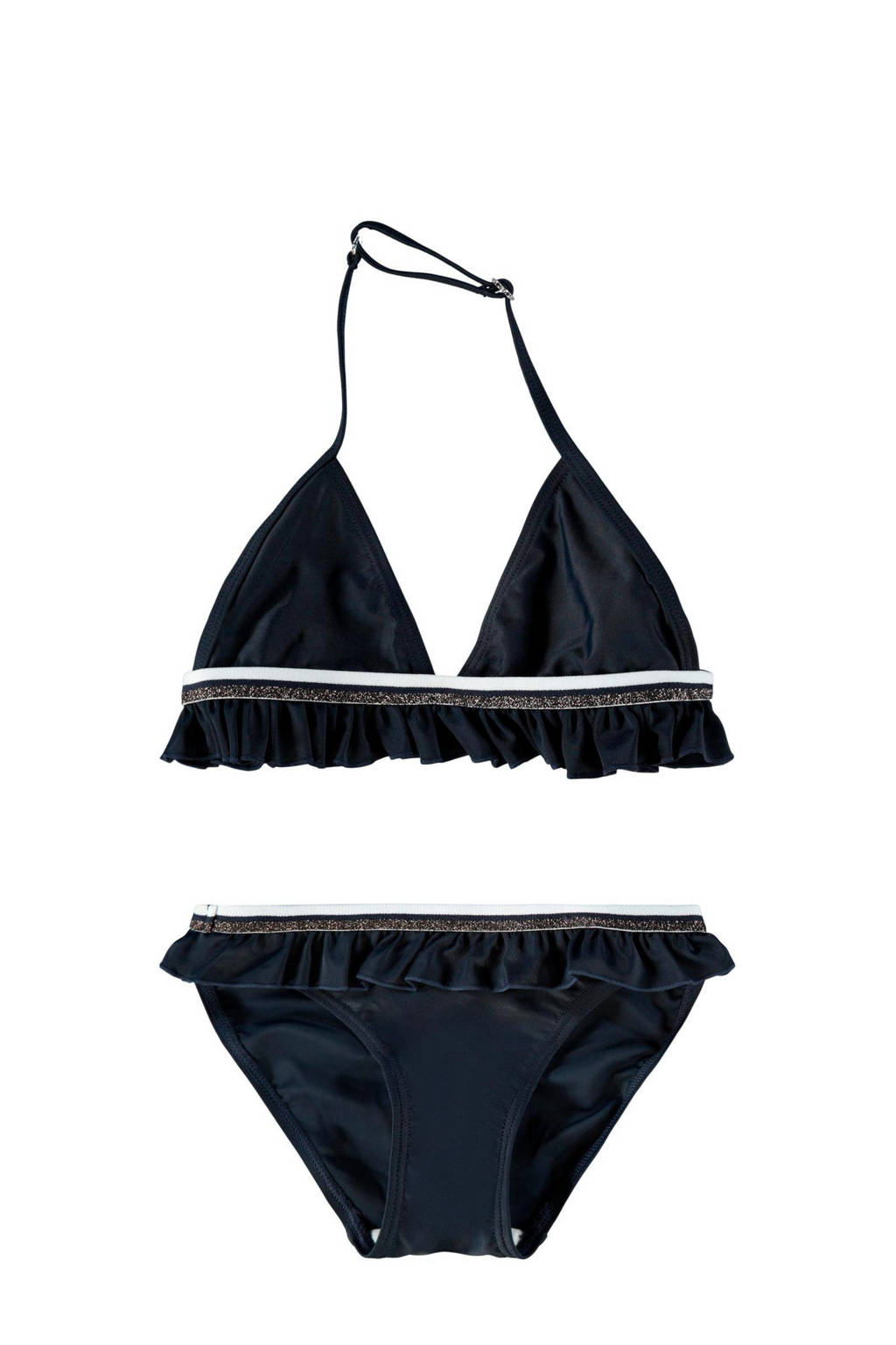 NAME IT KIDS bikini Zashan met ruches donkerblauw, Donkerblauw