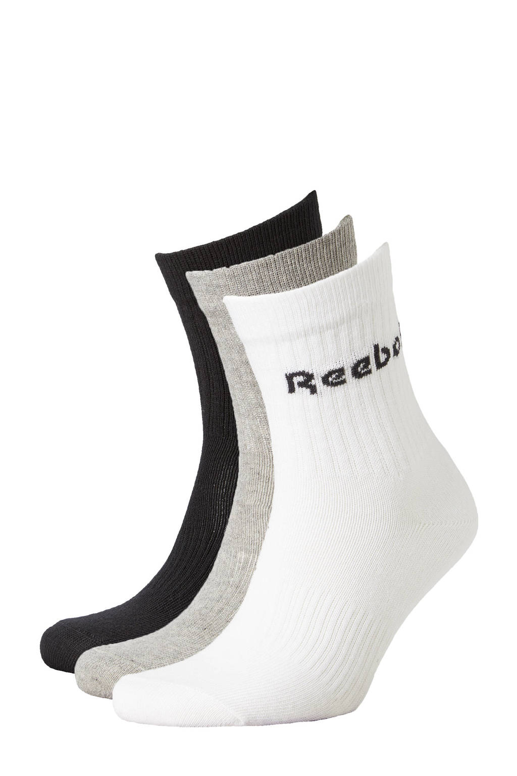Reebok Training sokken -  set van 3 grijs/zwart/wit