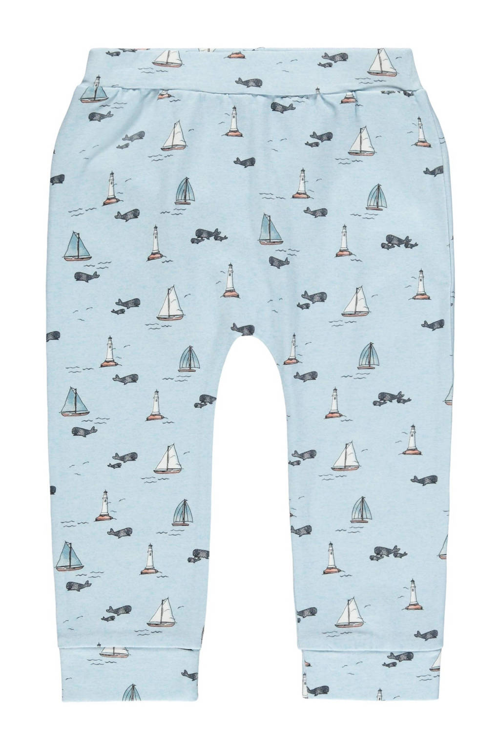 NAME IT BABY baby broek Falle met all over print lichtblauw, Lichtblauw